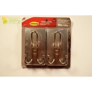 Command 2pk X-Large Satin Nickel Triple Hook
